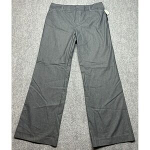 Vesti Dress Pants Womens 14 Gray Solid Wide Leg Button Zip Pockets High Rise New